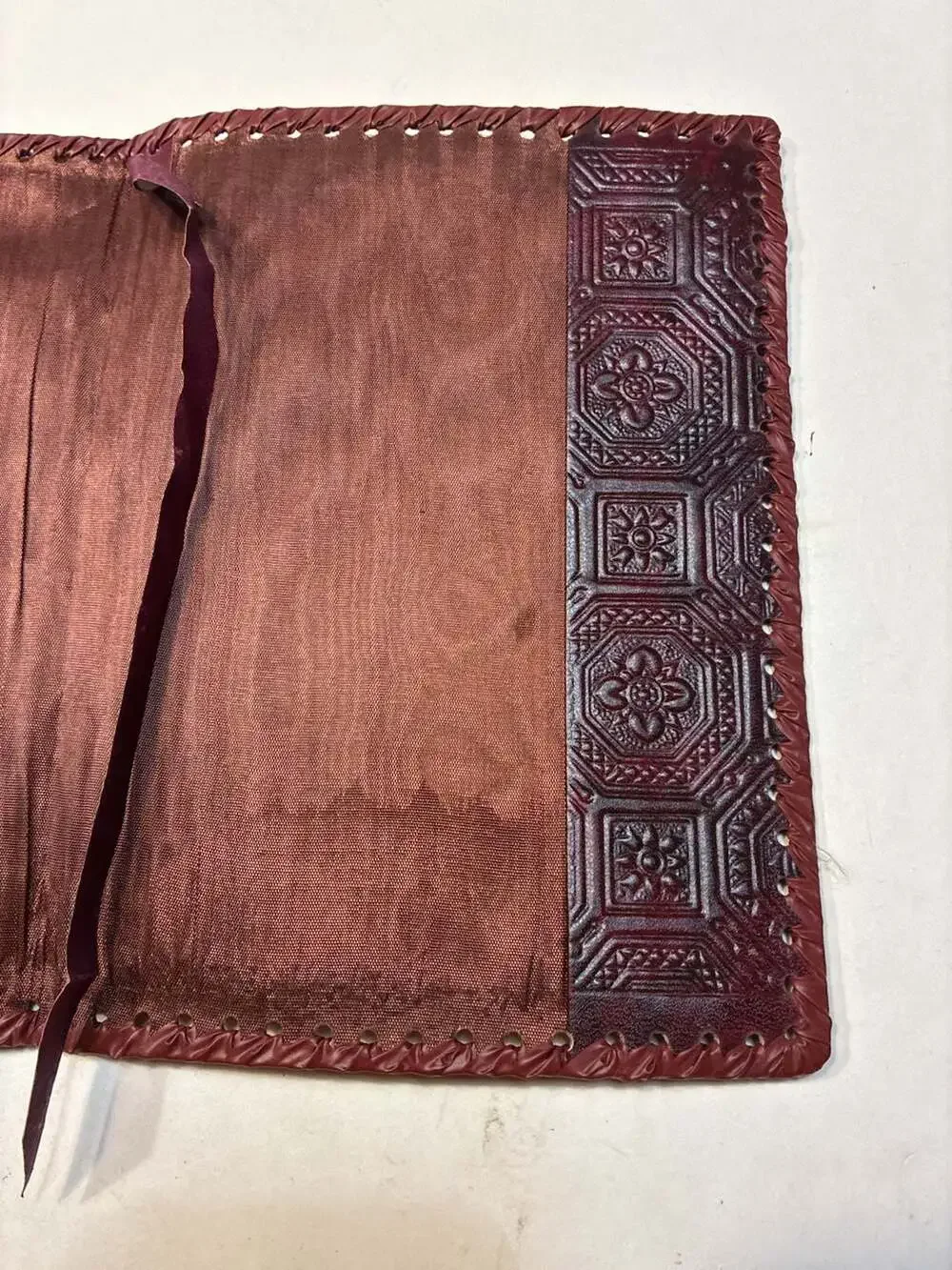 Vintage Hand-Tooled Leather Venice Gondola Embossed Journal Cover